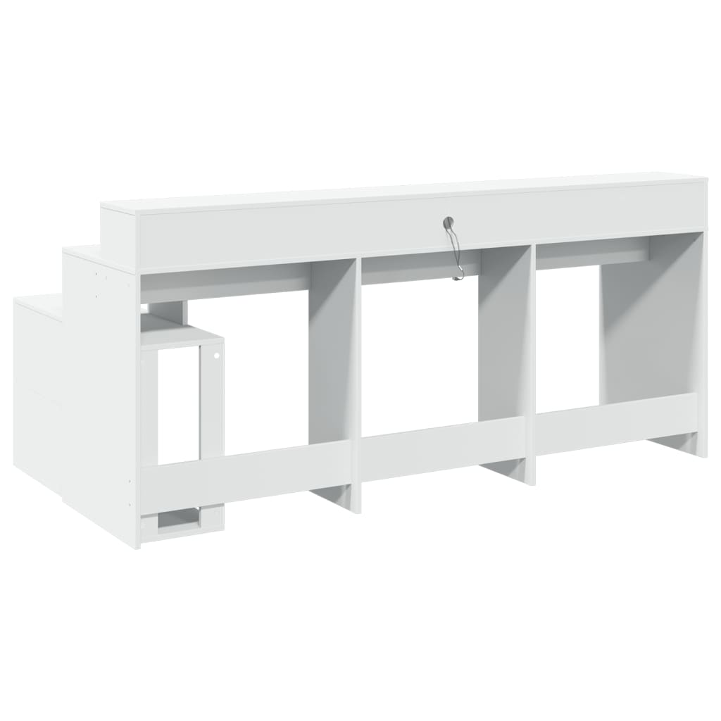 LED-Schreibtisch Grau Sonoma 200x104x91 cm Holzwerkstoff