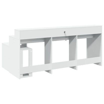 LED-Schreibtisch Grau Sonoma 200x104x91 cm Holzwerkstoff
