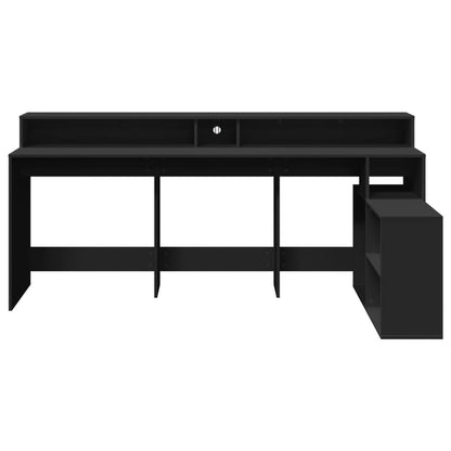 LED-Schreibtisch Grau Sonoma 200x104x91 cm Holzwerkstoff