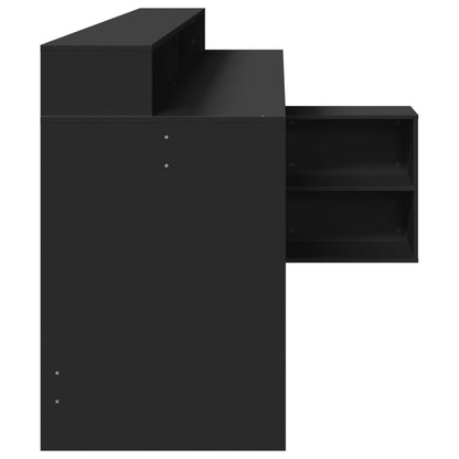 LED-Schreibtisch Grau Sonoma 200x104x91 cm Holzwerkstoff