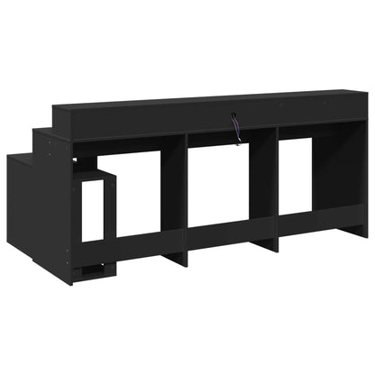 LED-Schreibtisch Grau Sonoma 200x104x91 cm Holzwerkstoff