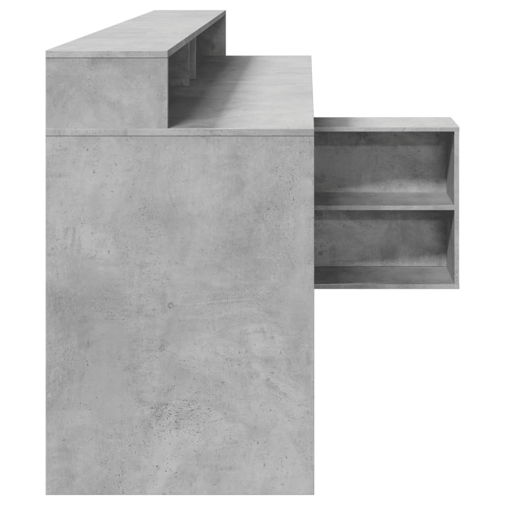 LED-Schreibtisch Grau Sonoma 200x104x91 cm Holzwerkstoff