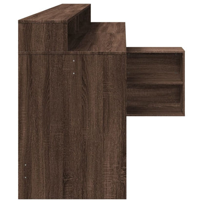 LED-Schreibtisch Grau Sonoma 200x104x91 cm Holzwerkstoff