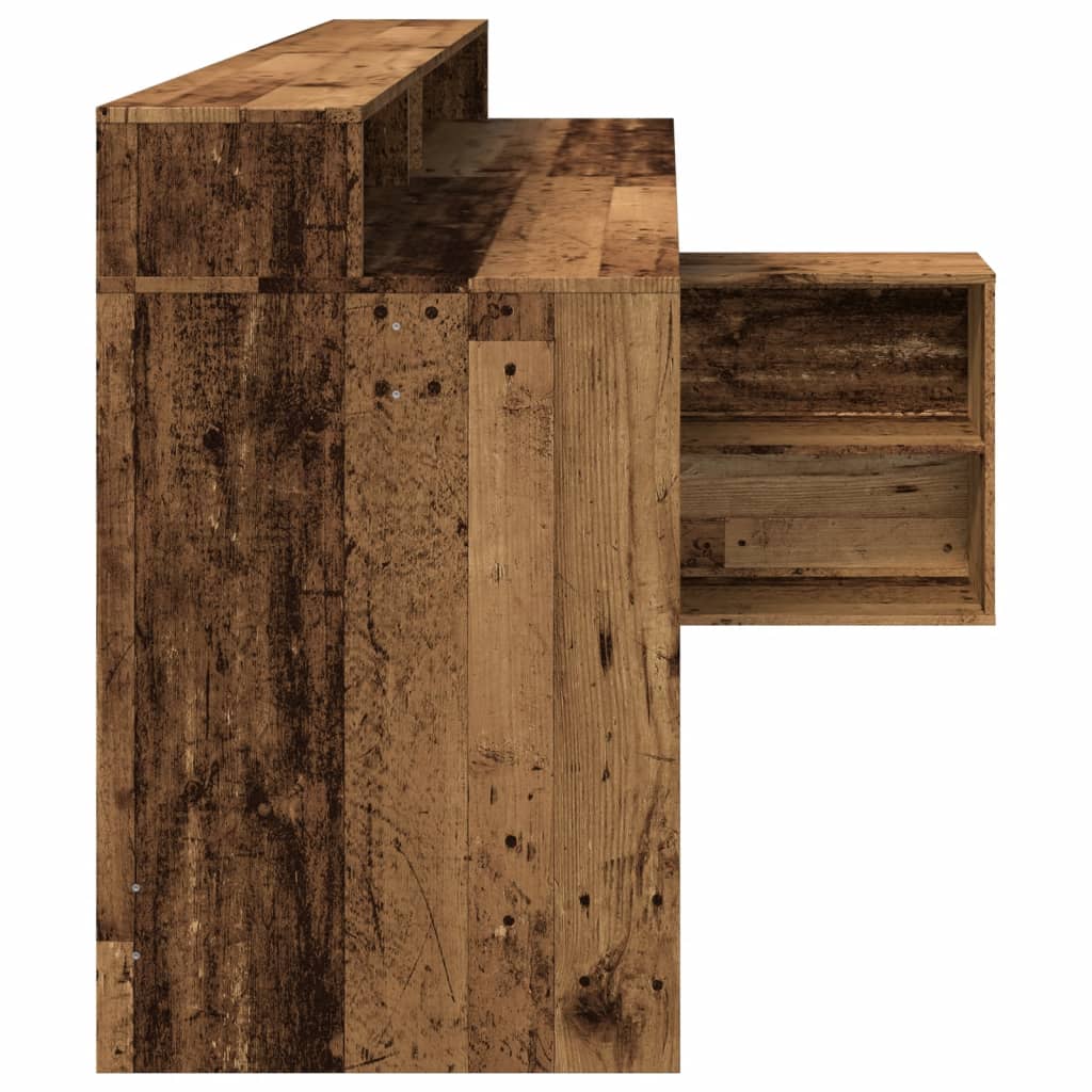 LED-Schreibtisch Grau Sonoma 200x104x91 cm Holzwerkstoff