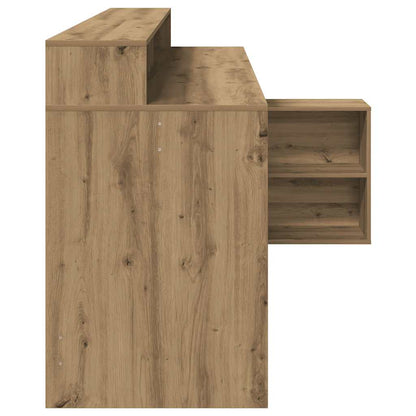LED-Schreibtisch Grau Sonoma 200x104x91 cm Holzwerkstoff