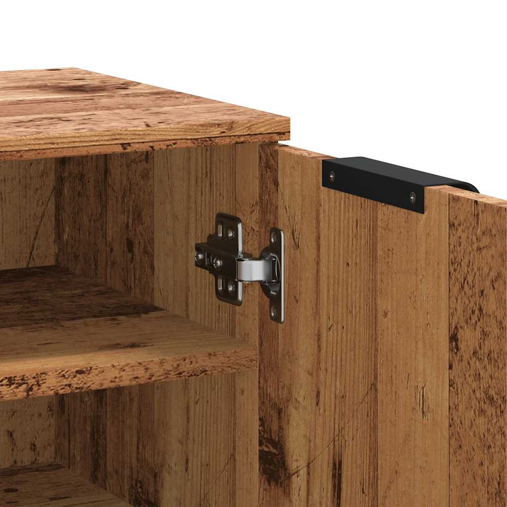 Schuhschrank Schwarz 59x35x100 cm Holzwerkstoff