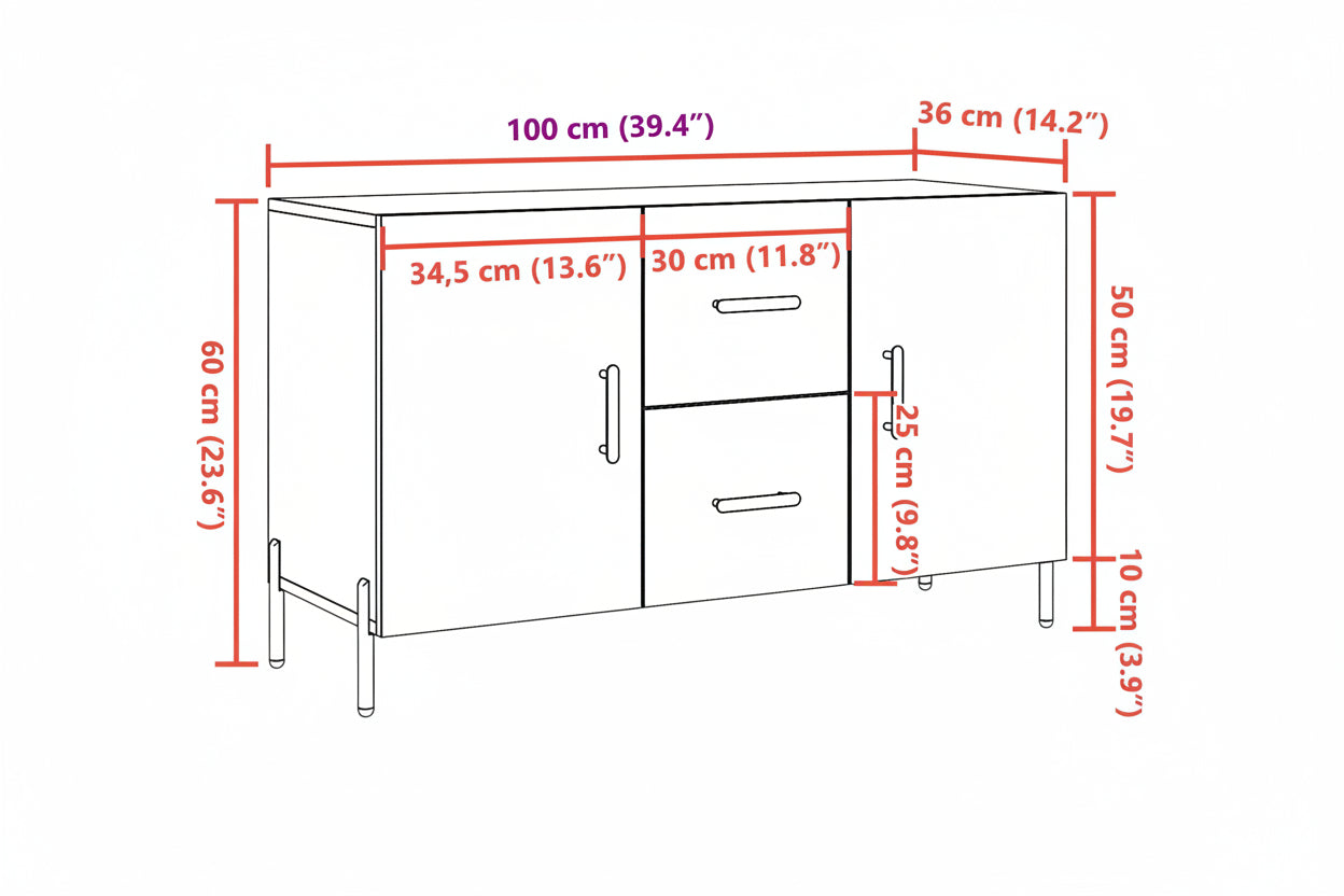 Sideboard 100X36X60 Cm Holzwerkstoff