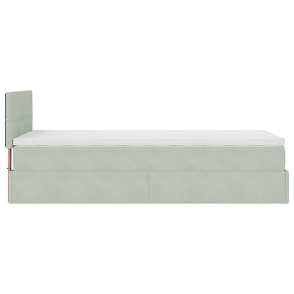 Ottoman-Bett mit Stauraum, inkl. Matratze 80x200 cm, Samtbezug
