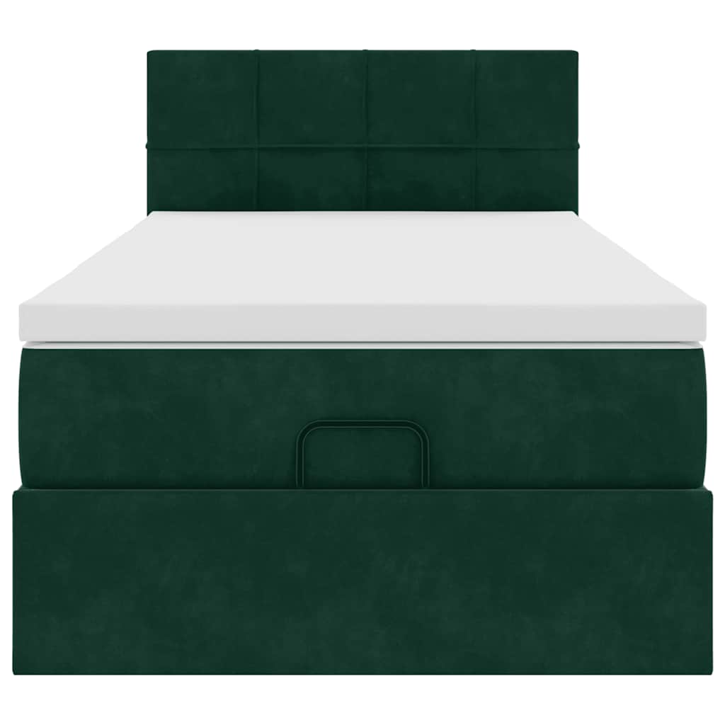 Ottoman-Bett mit Stauraum, inkl. Matratze 80x200 cm, Samtbezug