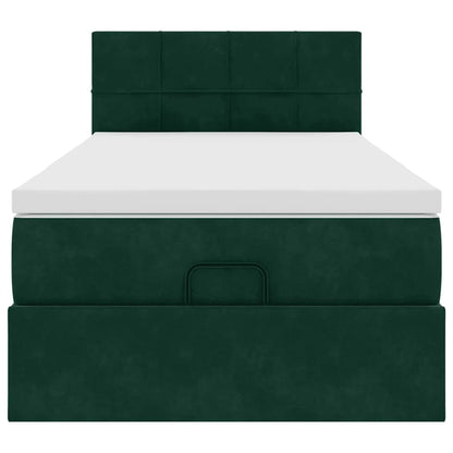 Ottoman-Bett mit Stauraum, inkl. Matratze 80x200 cm, Samtbezug