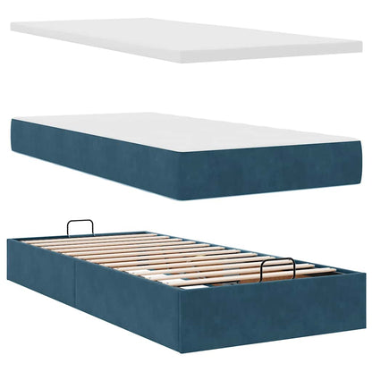 Ottoman-Bett mit Stauraum, inkl. Matratze 90x190 cm, Samtbezug