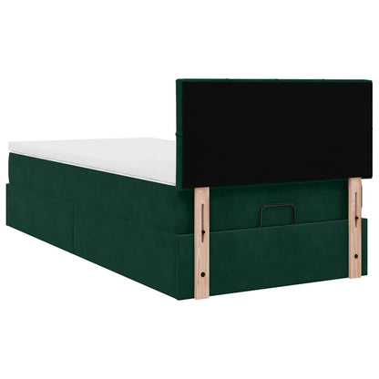 Ottoman-Bett mit Stauraum, inkl. Matratze 90x200 cm, Samtbezug