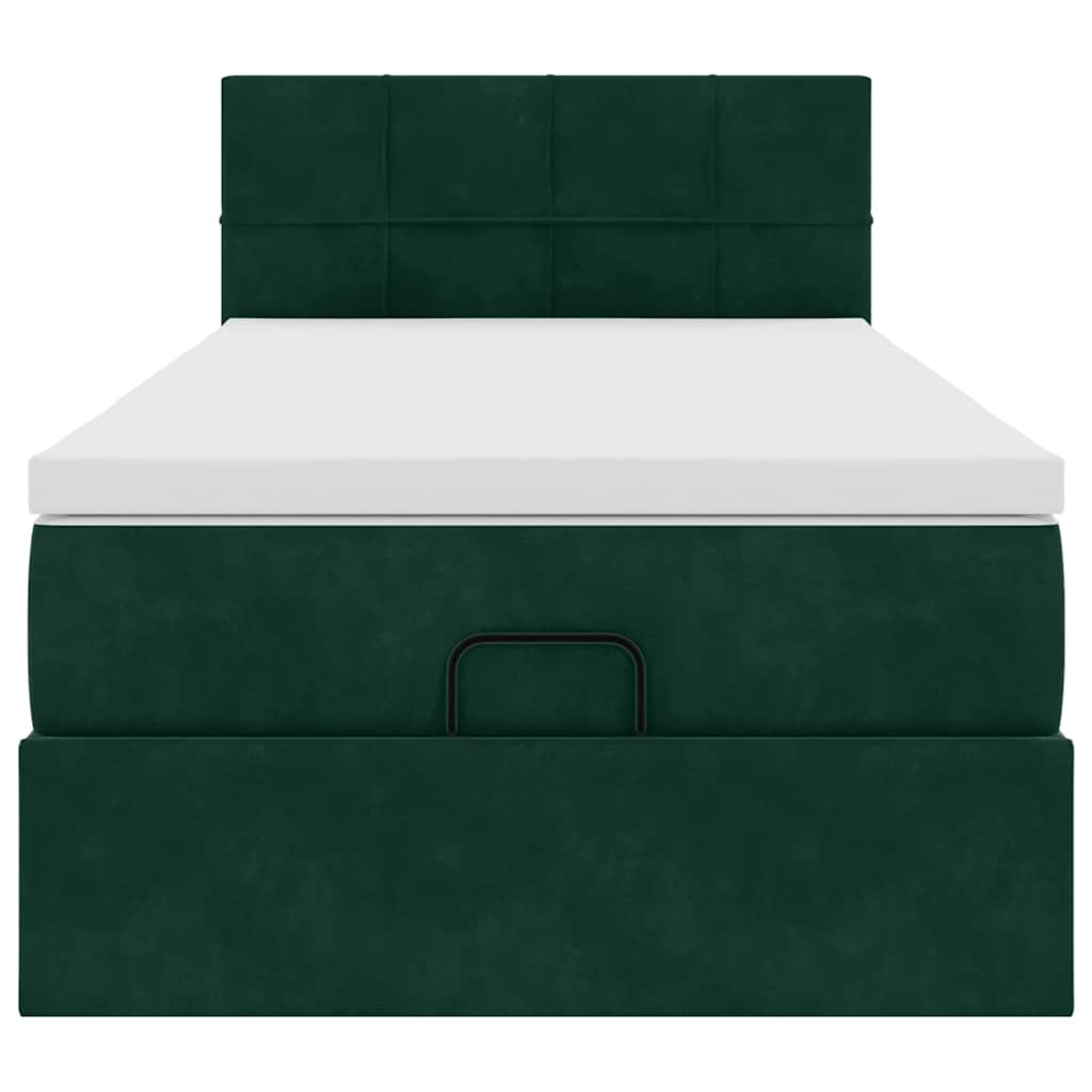 Ottoman-Bett mit Stauraum, inkl. Matratze 100x200 cm, Samtbezug