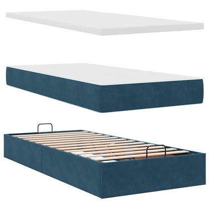 Ottoman-Bett mit Stauraum, inkl. Matratze 100x200 cm, Samtbezug