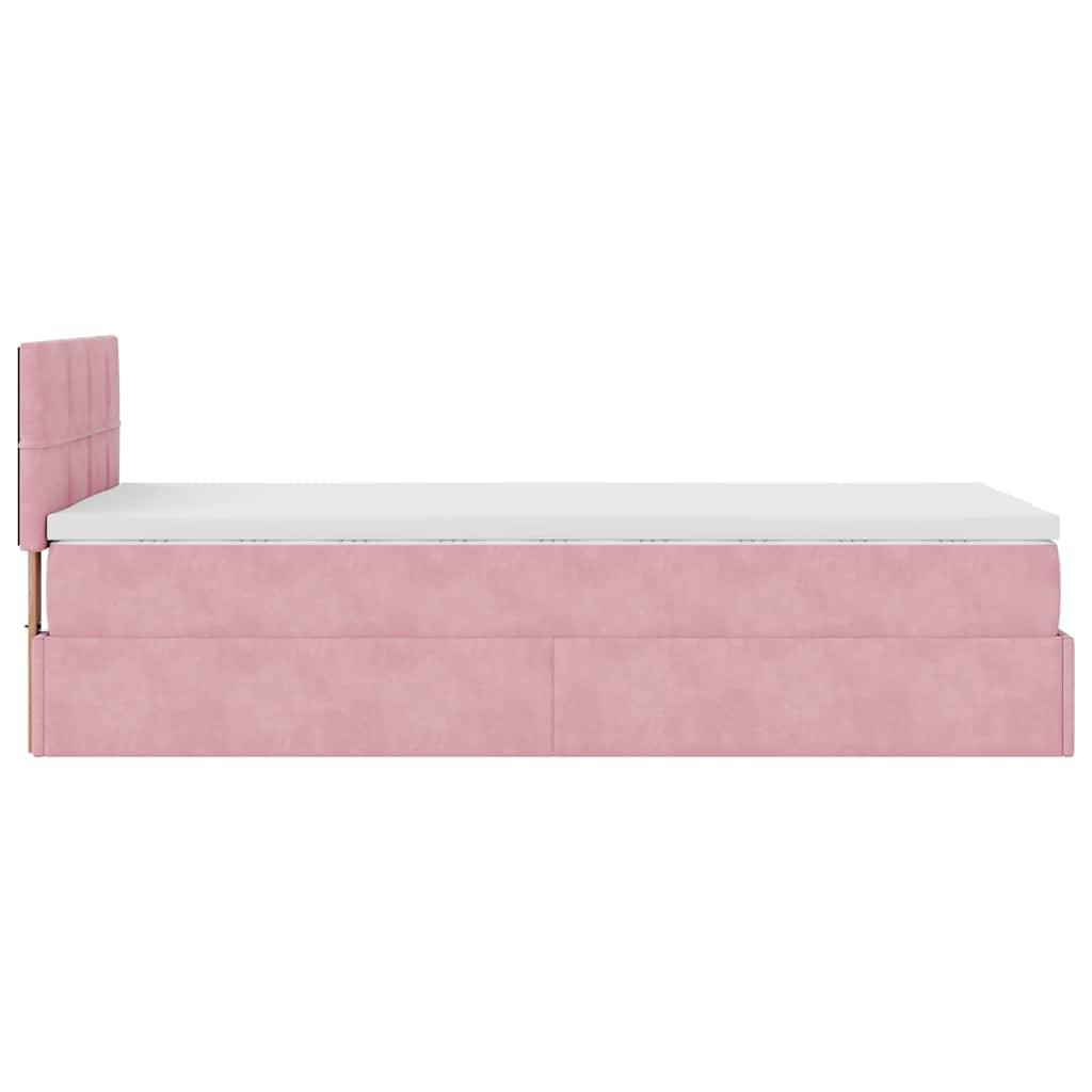Ottoman-Bett mit Stauraum, inkl. Matratze 100x200 cm, Samtbezug
