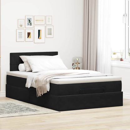 Ottoman-Bett mit Stauraum, inkl. Matratze 120x190 cm, Samtbezug