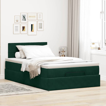 Ottoman-Bett mit Stauraum, inkl. Matratze 120x190 cm, Samtbezug
