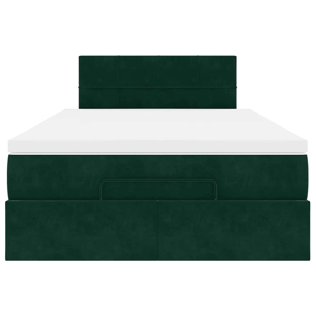 Ottoman-Bett mit Stauraum, inkl. Matratze 120x190 cm, Samtbezug