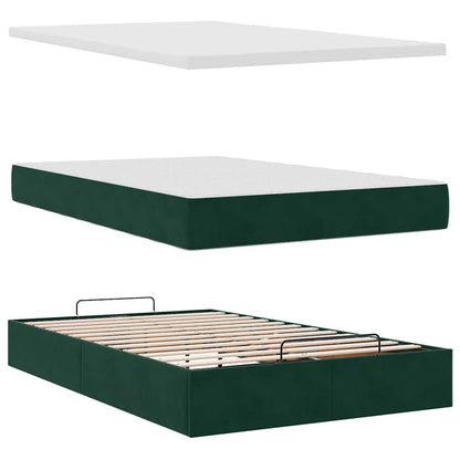 Ottoman-Bett mit Stauraum, inkl. Matratze 120x190 cm, Samtbezug
