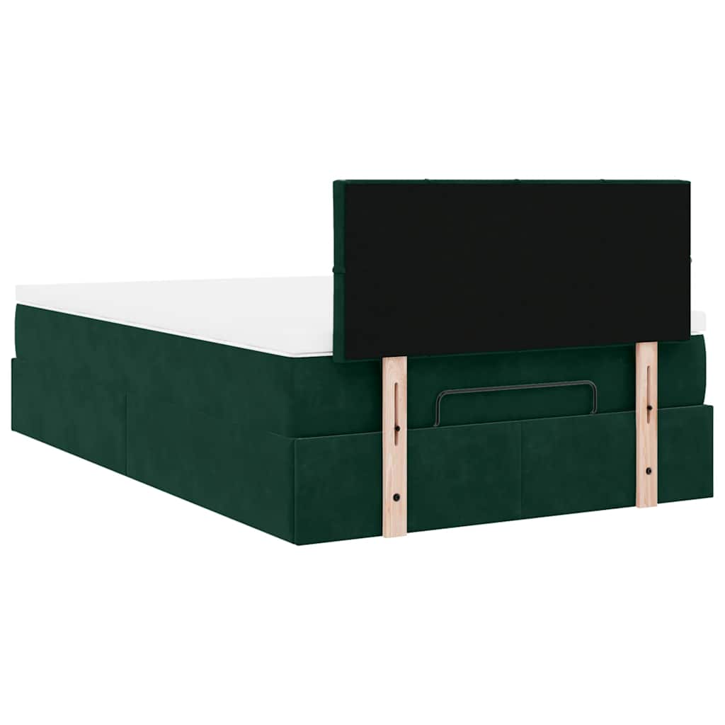 Ottoman-Bett mit Stauraum, inkl. Matratze 120x190 cm, Samtbezug