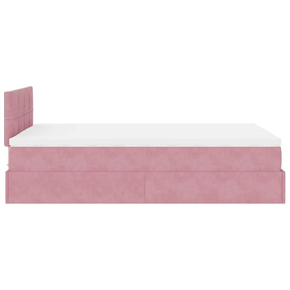 Ottoman-Bett mit Stauraum, inkl. Matratze 120x190 cm, Samtbezug