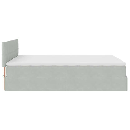 Ottoman-Bett mit Stauraum, inkl. Matratze 140x190 cm, Samtbezug
