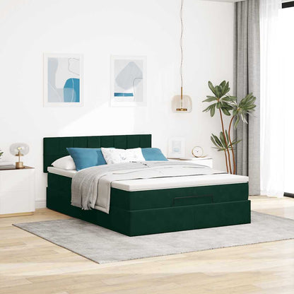 Ottoman-Bett mit Stauraum, inkl. Matratze 140x190 cm, Samtbezug