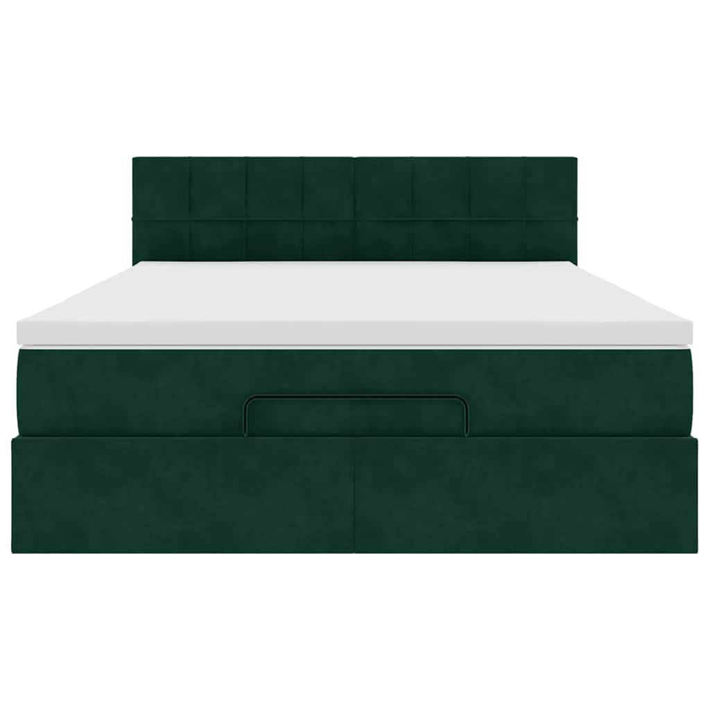 Ottoman-Bett mit Stauraum, inkl. Matratze 140x190 cm, Samtbezug