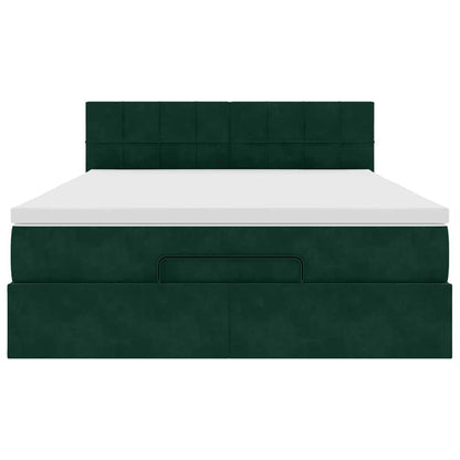 Ottoman-Bett mit Stauraum, inkl. Matratze 140x190 cm, Samtbezug