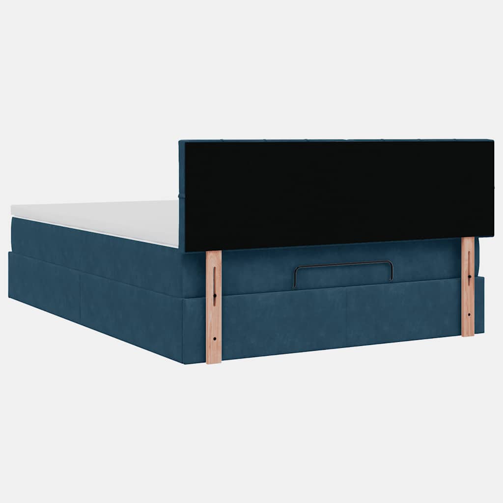 Ottoman-Bett mit Stauraum, inkl. Matratze 140x190 cm, Samtbezug