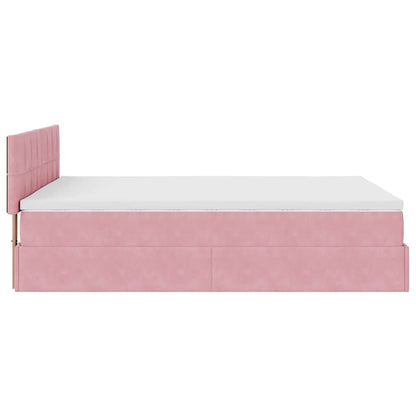 Ottoman-Bett mit Stauraum, inkl. Matratze 140x190 cm, Samtbezug