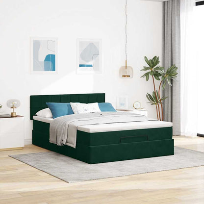 Ottoman-Bett mit Stauraum, inkl. Matratze 140x200 cm, Samtbezug
