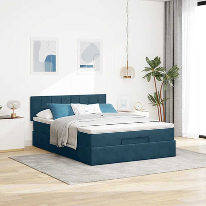Ottoman-Bett mit Stauraum, inkl. Matratze 140x200 cm, Samtbezug
