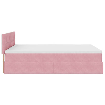 Ottoman-Bett mit Stauraum, inkl. Matratze 140x200 cm, Samtbezug