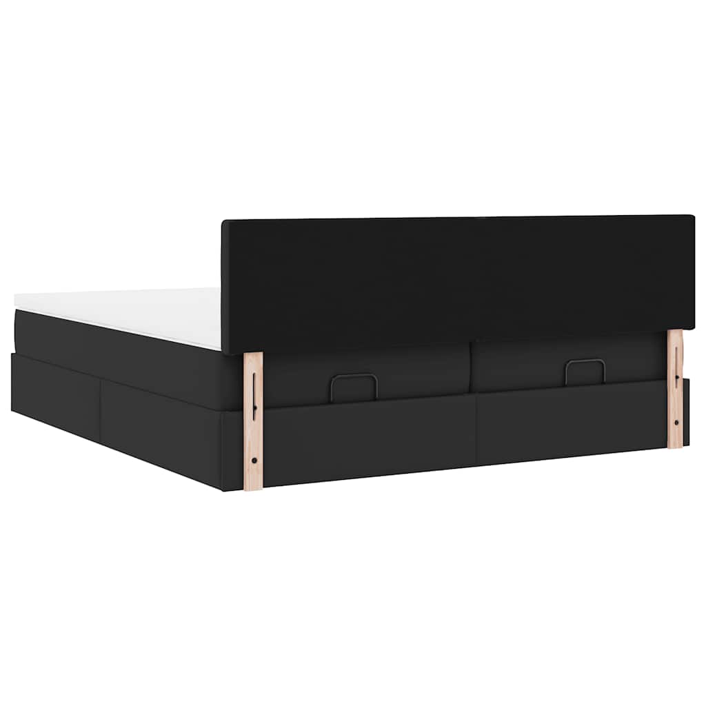 Doppelbett mit Stauraum inkl. Matratzen & LED-Beleuchtung 200x200 cm