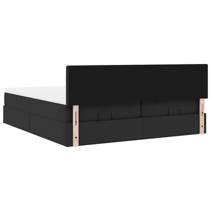Doppelbett mit Stauraum inkl. Matratzen & LED-Beleuchtung 200x200 cm