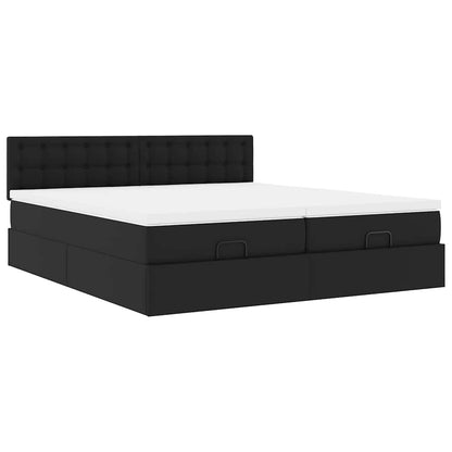 Doppelbett mit Stauraum inkl. Matratzen & LED-Beleuchtung 200x200 cm
