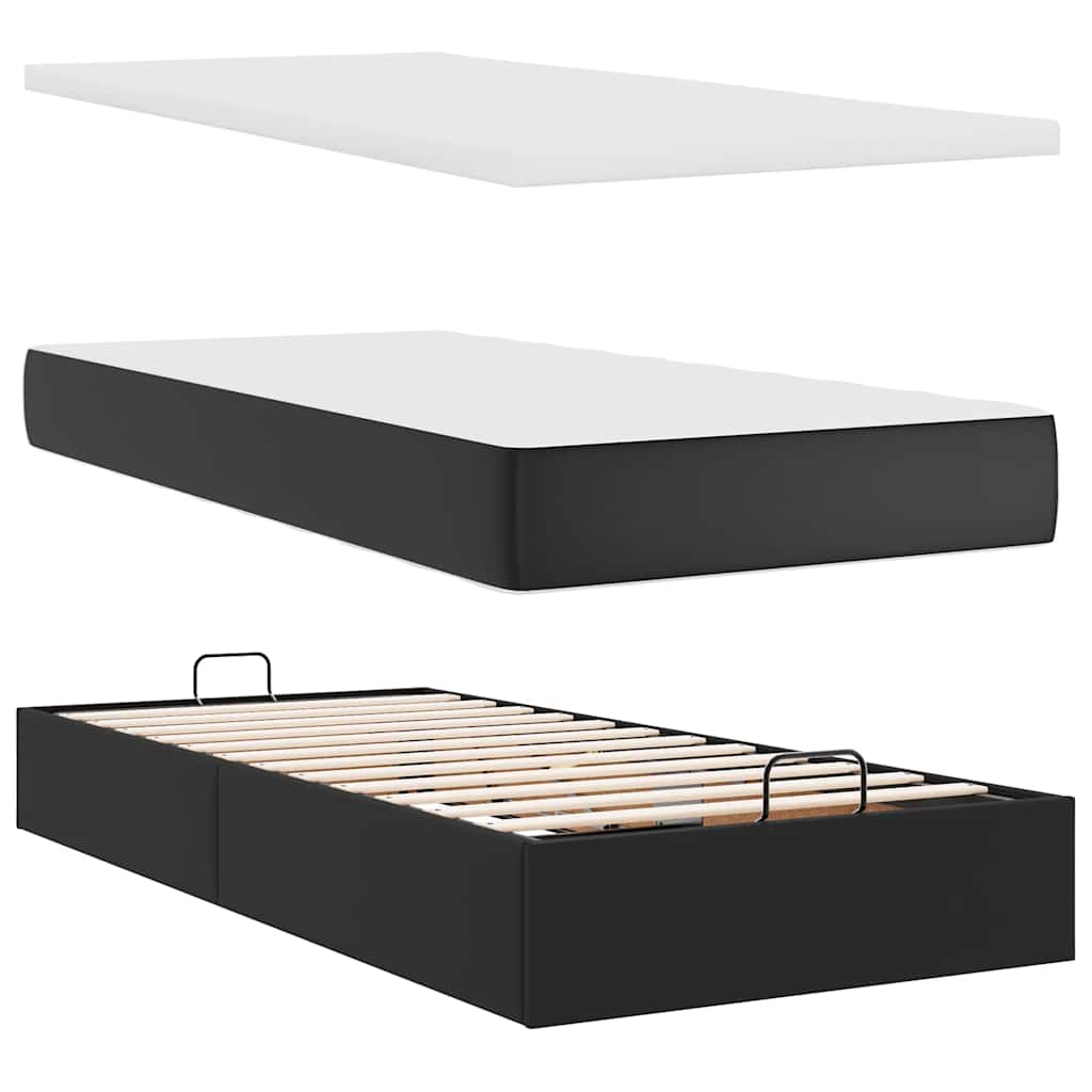 Doppelbett mit Stauraum inkl. Matratzen & LED-Beleuchtung 200x200 cm