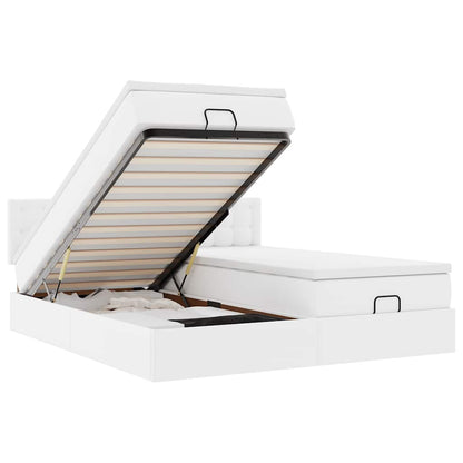 Doppelbett mit Stauraum inkl. Matratzen & LED-Beleuchtung 200x200 cm