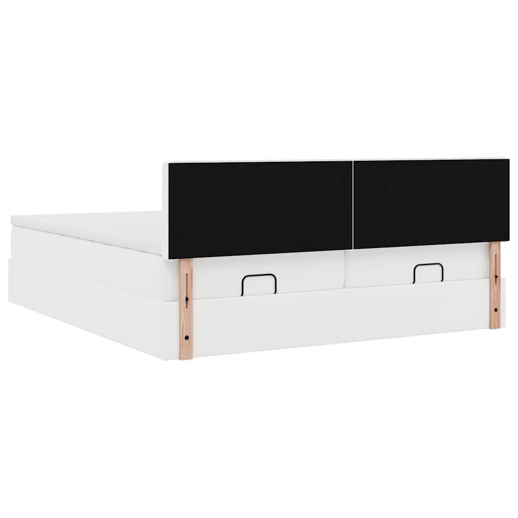 Doppelbett mit Stauraum inkl. Matratzen & LED-Beleuchtung 200x200 cm