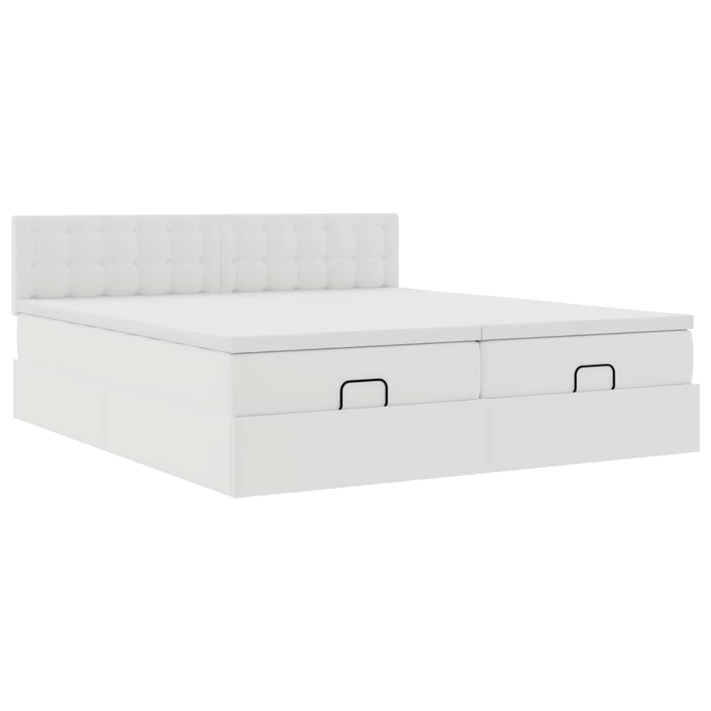 Doppelbett mit Stauraum inkl. Matratzen & LED-Beleuchtung 200x200 cm
