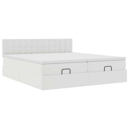 Doppelbett mit Stauraum inkl. Matratzen & LED-Beleuchtung 200x200 cm