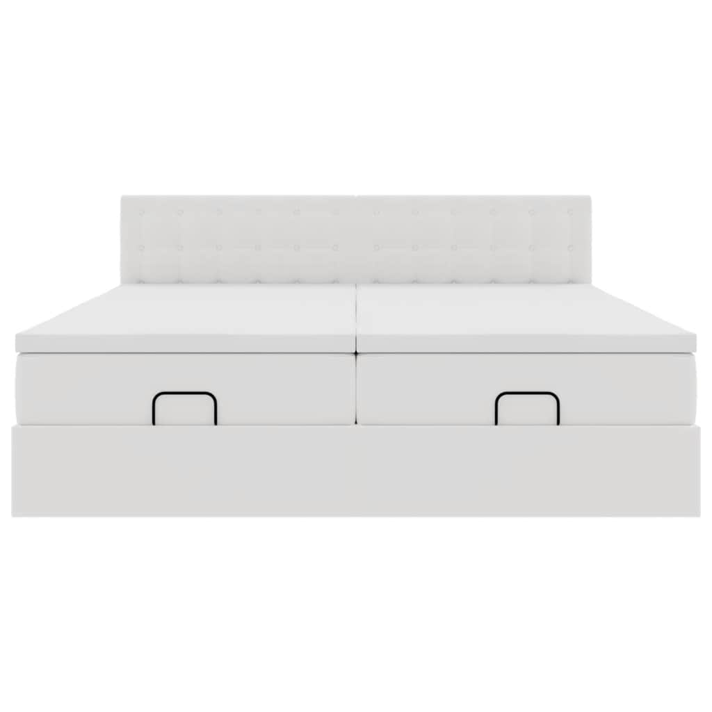 Doppelbett mit Stauraum inkl. Matratzen & LED-Beleuchtung 200x200 cm