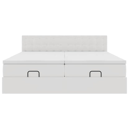 Doppelbett mit Stauraum inkl. Matratzen & LED-Beleuchtung 200x200 cm