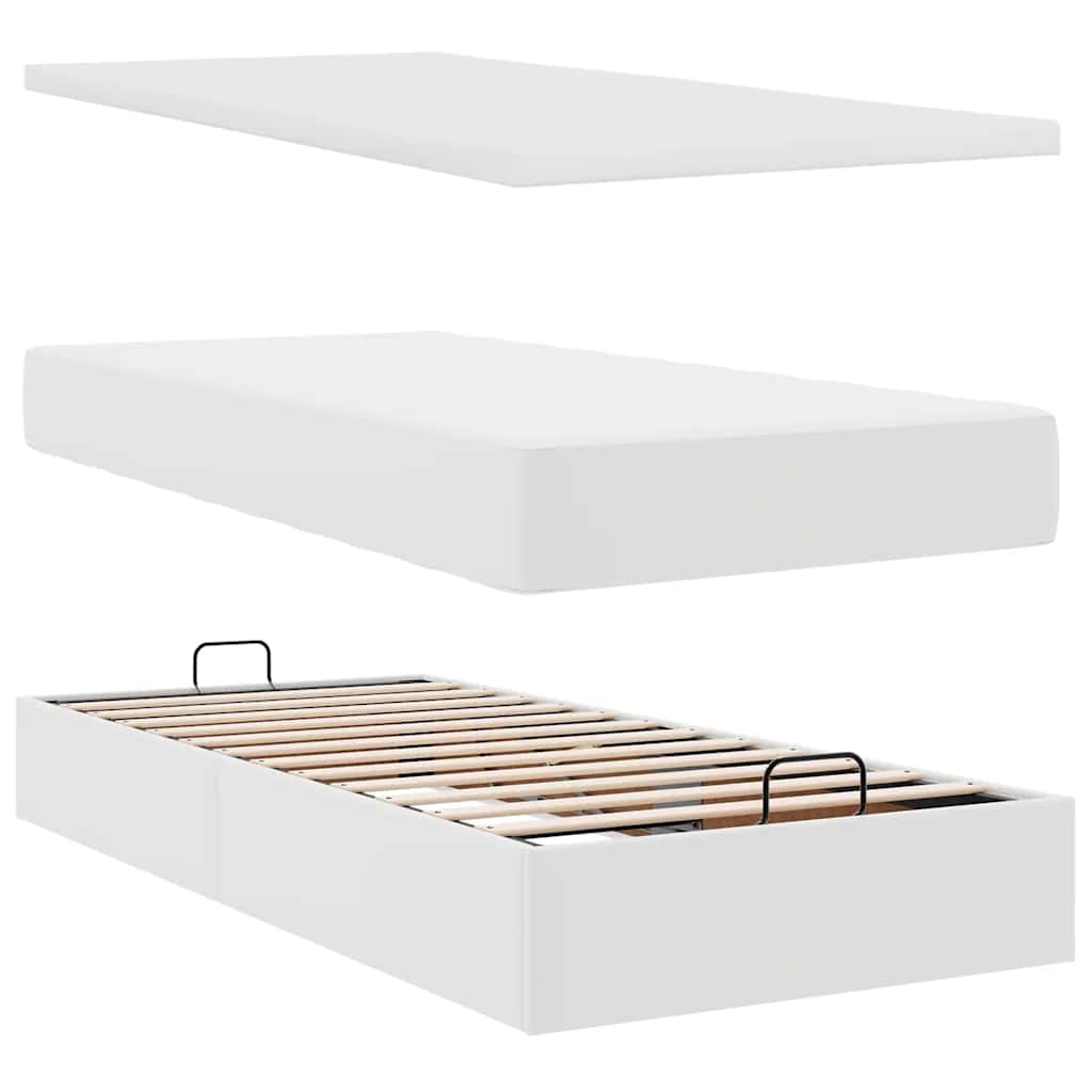 Doppelbett mit Stauraum inkl. Matratzen & LED-Beleuchtung 200x200 cm