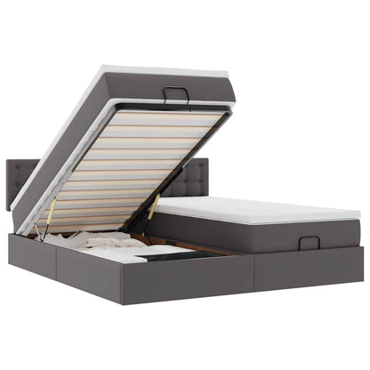 Doppelbett mit Stauraum inkl. Matratzen & LED-Beleuchtung 200x200 cm
