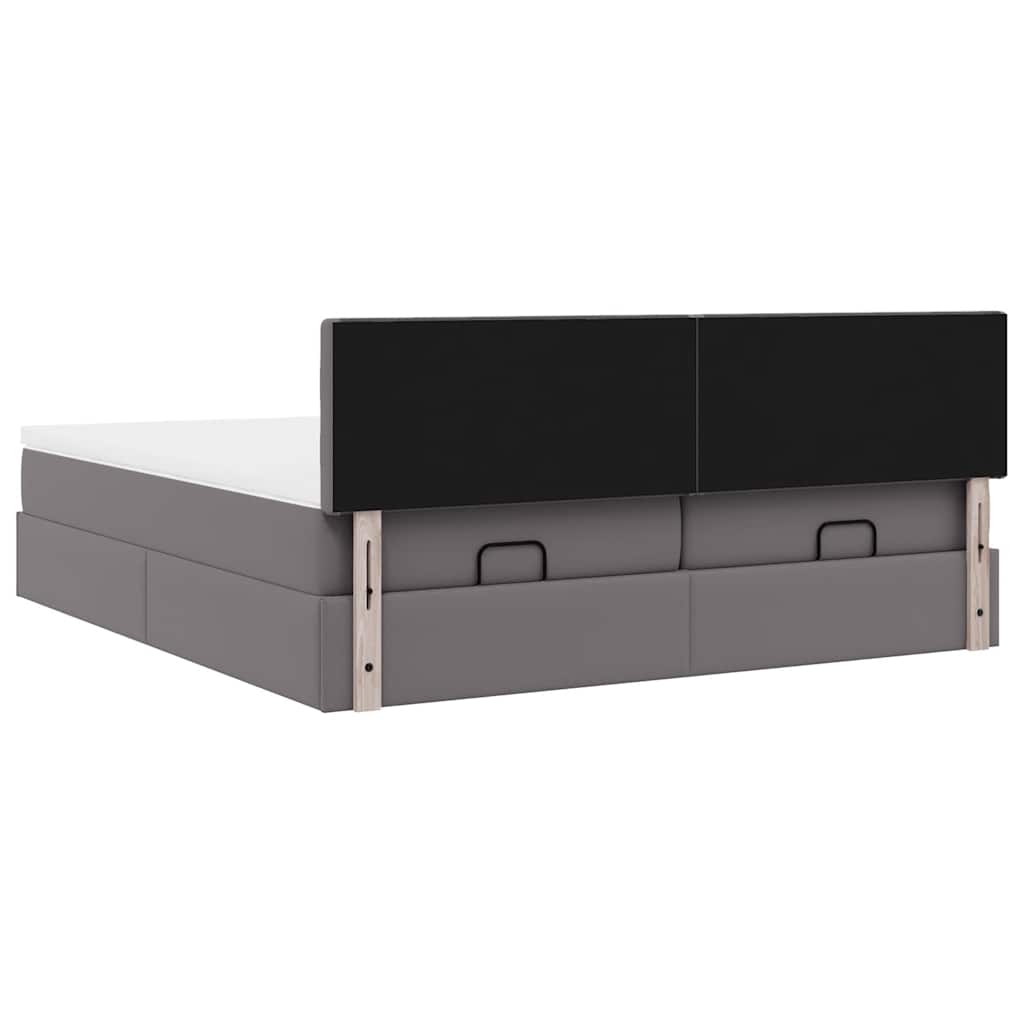 Doppelbett mit Stauraum inkl. Matratzen & LED-Beleuchtung 200x200 cm