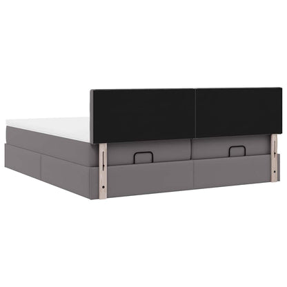 Doppelbett mit Stauraum inkl. Matratzen & LED-Beleuchtung 200x200 cm