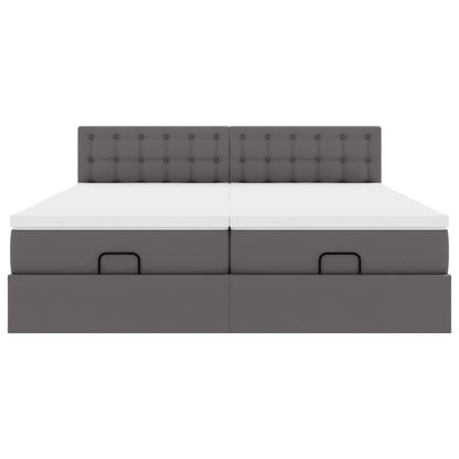 Doppelbett mit Stauraum inkl. Matratzen & LED-Beleuchtung 200x200 cm