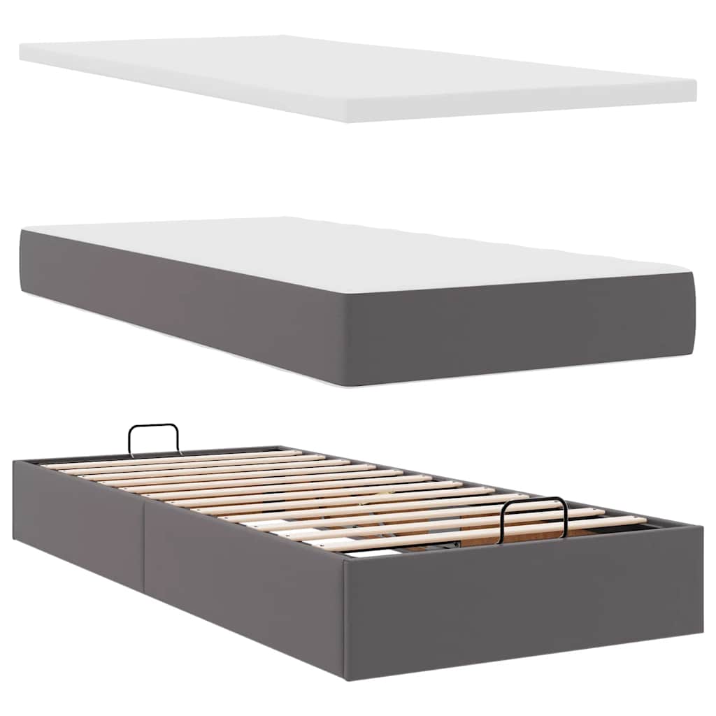 Doppelbett mit Stauraum inkl. Matratzen & LED-Beleuchtung 200x200 cm
